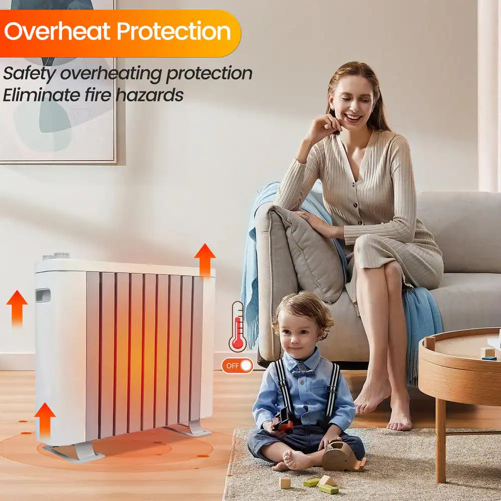 1000-Watt Radiant Heater with Thermostat, Overheat Safety, for Indoor Use