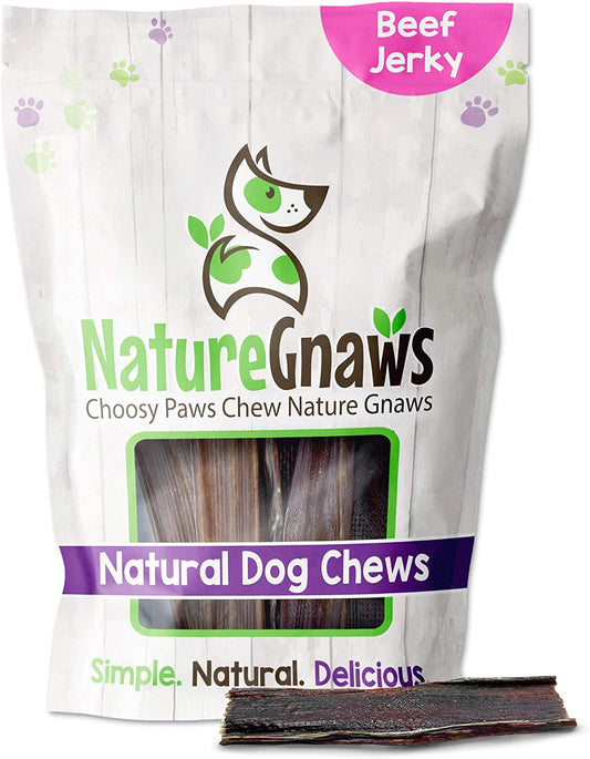 - Beef Jerky Chews for Small Dogs - Premium Natural Beef Gullet Sticks - Simple Single Ingredient Tasty Dog Chew Treats - Rawhide Free - 4-5 Inch