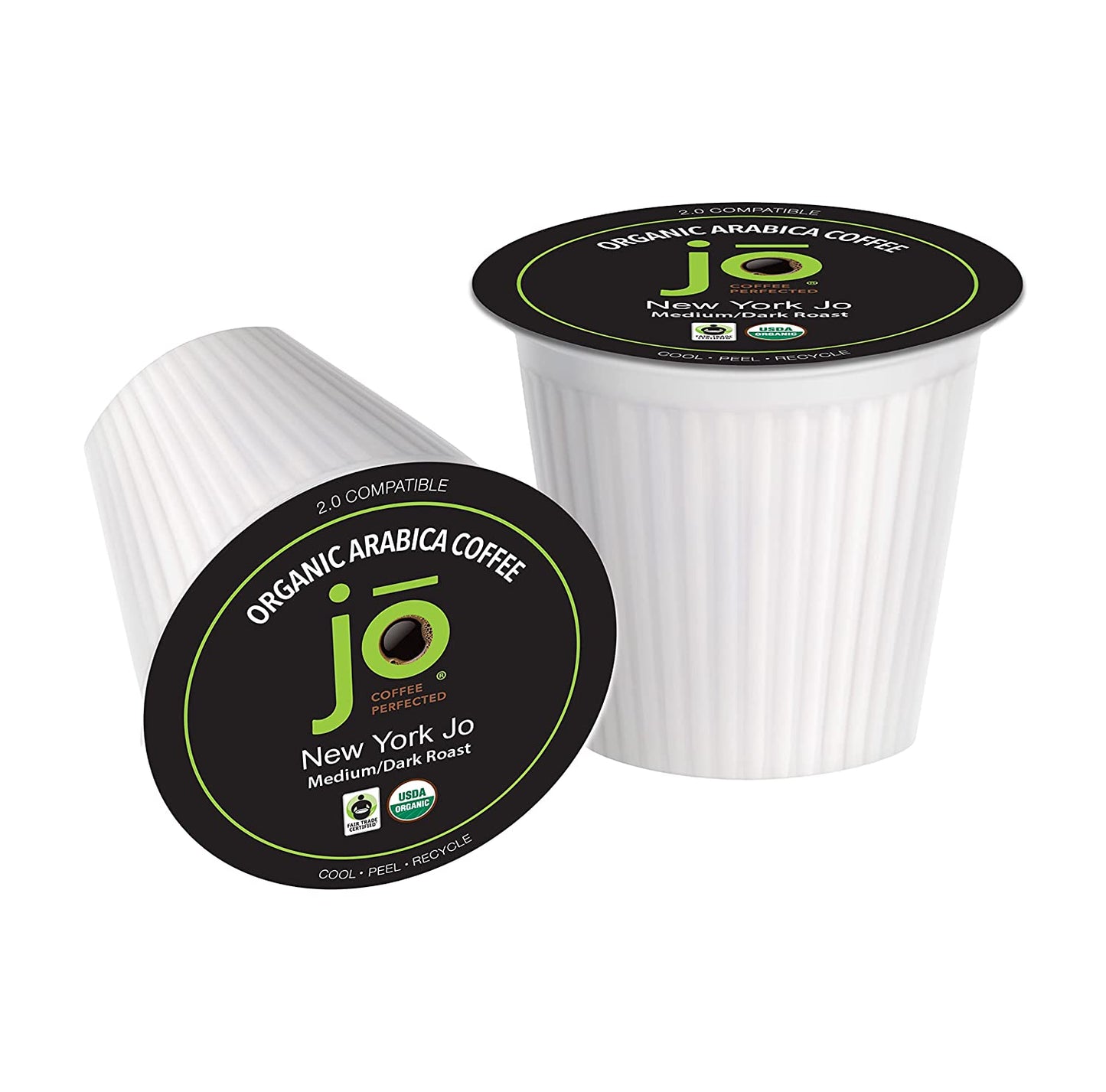 NEW YORK JO: 48 Cups Medium Dark Roast Organic Coffee for Keurig K-Cup Compatible Brewers, Fresh Seal Single Serve Cups, Smooth Rich Complex, Signature Blend, Fair Trade Certified, Kosher, Gluten Free