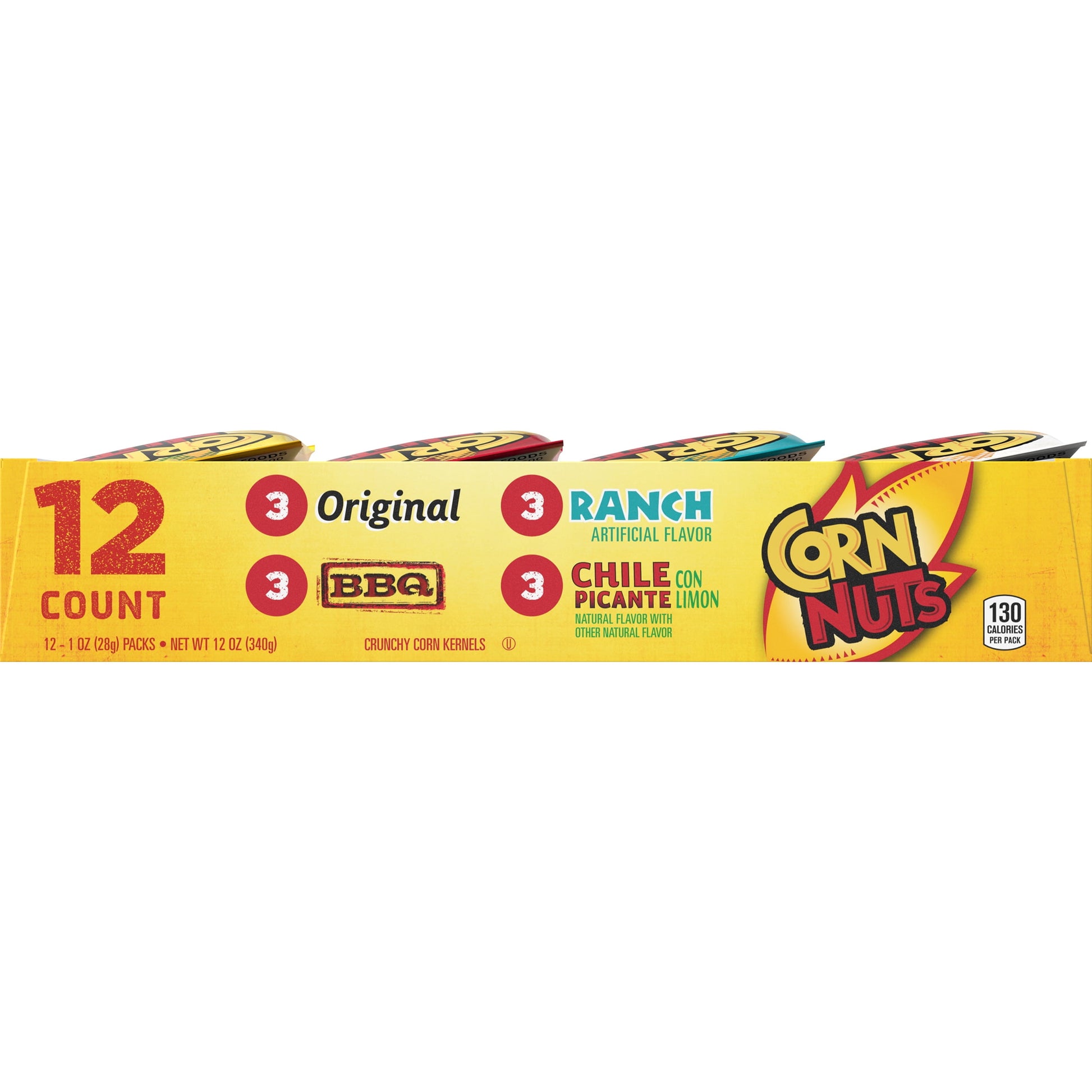 Original, Ranch, BBQ & Chile Picante Con Limon Crunchy Corn Kernels Variety Pack, 12 Ct Box, 1 Oz Packs