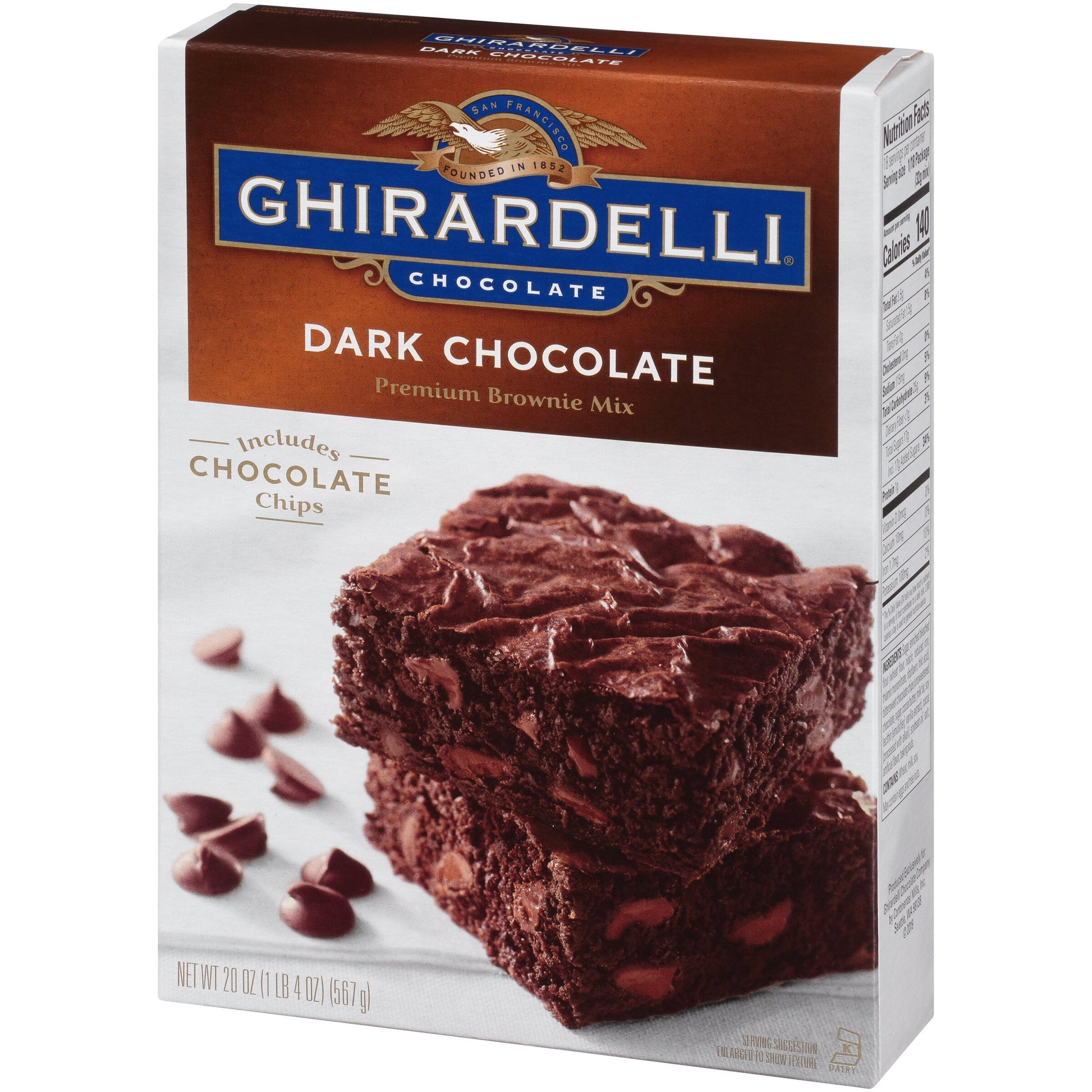 Dark Chocolate Premium Brownie Mix, Includes Chocolate Chips, 20 Oz Box