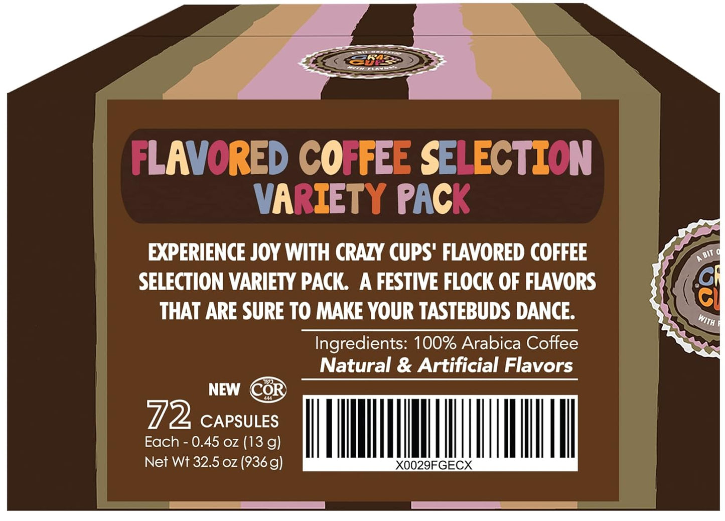 Flavored Coffee Pods Variety Pack, Medium Roast Flavored Coffee K Cups Variety Pack (Including Pumpkin), Single Serve Coffee in Recyclable Coffee Pods for Keurig K Cups Machines, 72 Count