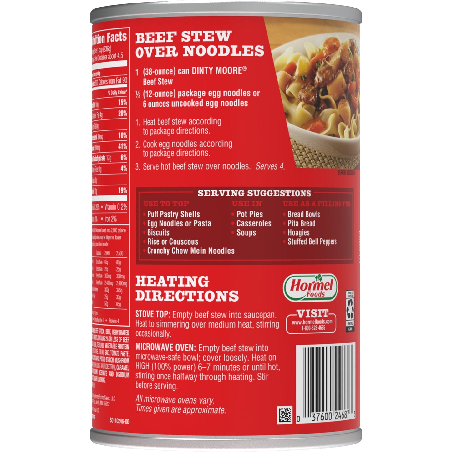 Beef Stew, Shelf-Stable, 38 Oz Steel Can