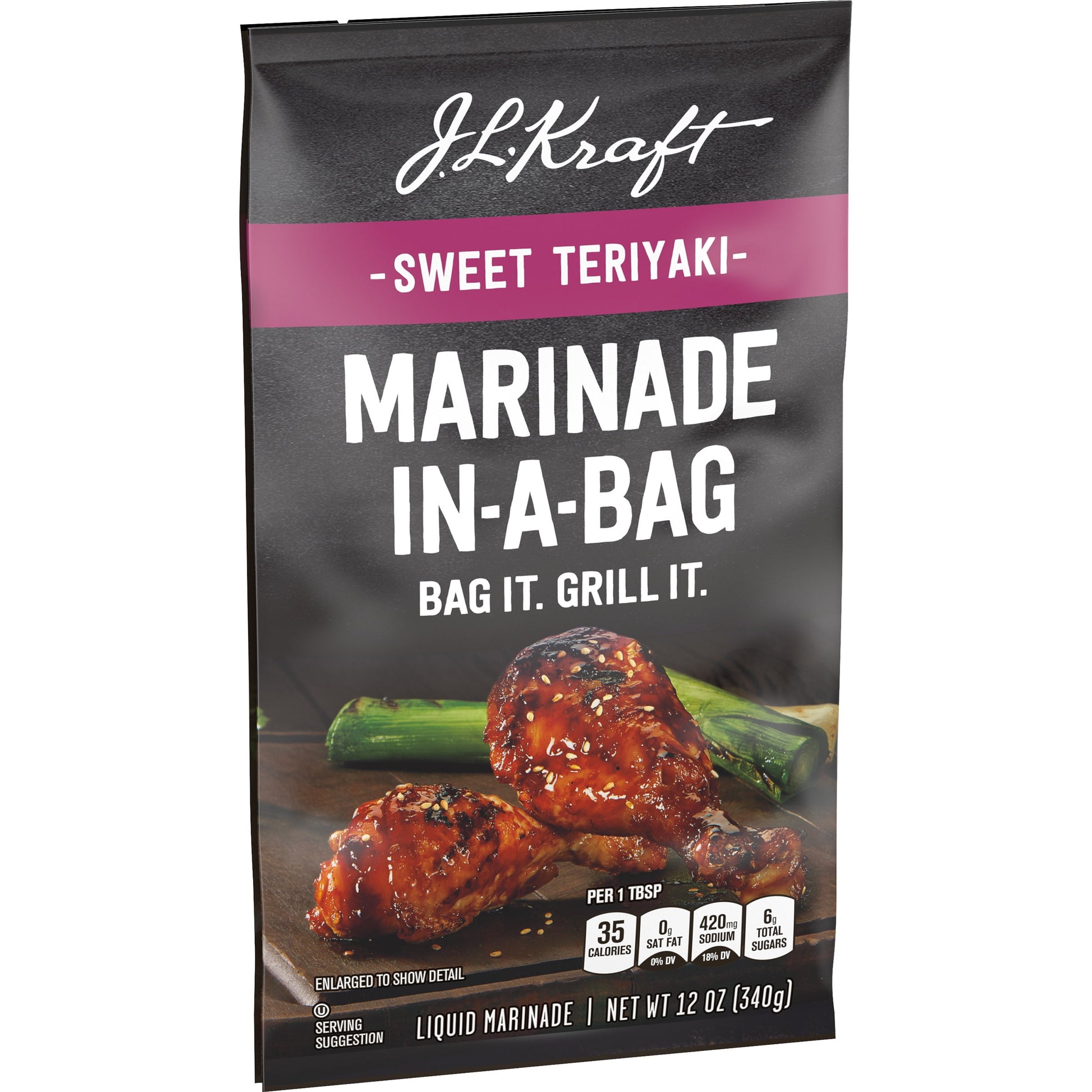 (4 Pack)  Marinade In-A-Bag Sweet Teriyaki Liquid Marinade, 12 Oz Bag