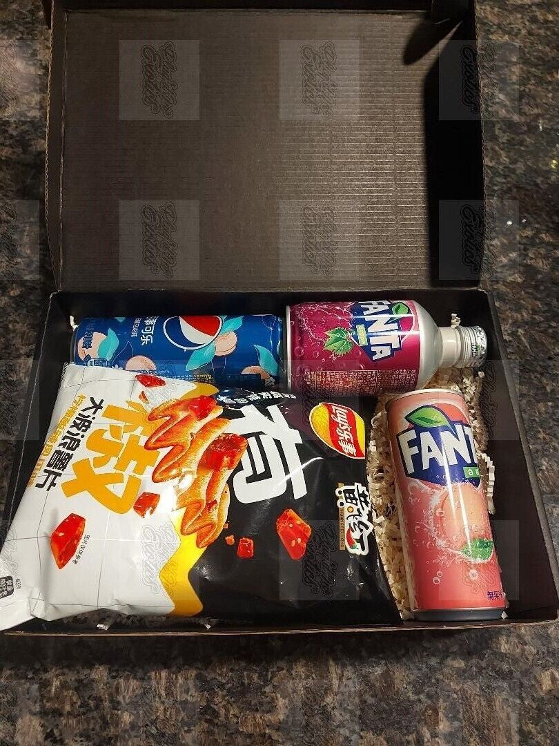 Exotic Snack Holiday Gift Box Exotic Chips Soda Lays Pepsi Fanta Cola FREE SHIP