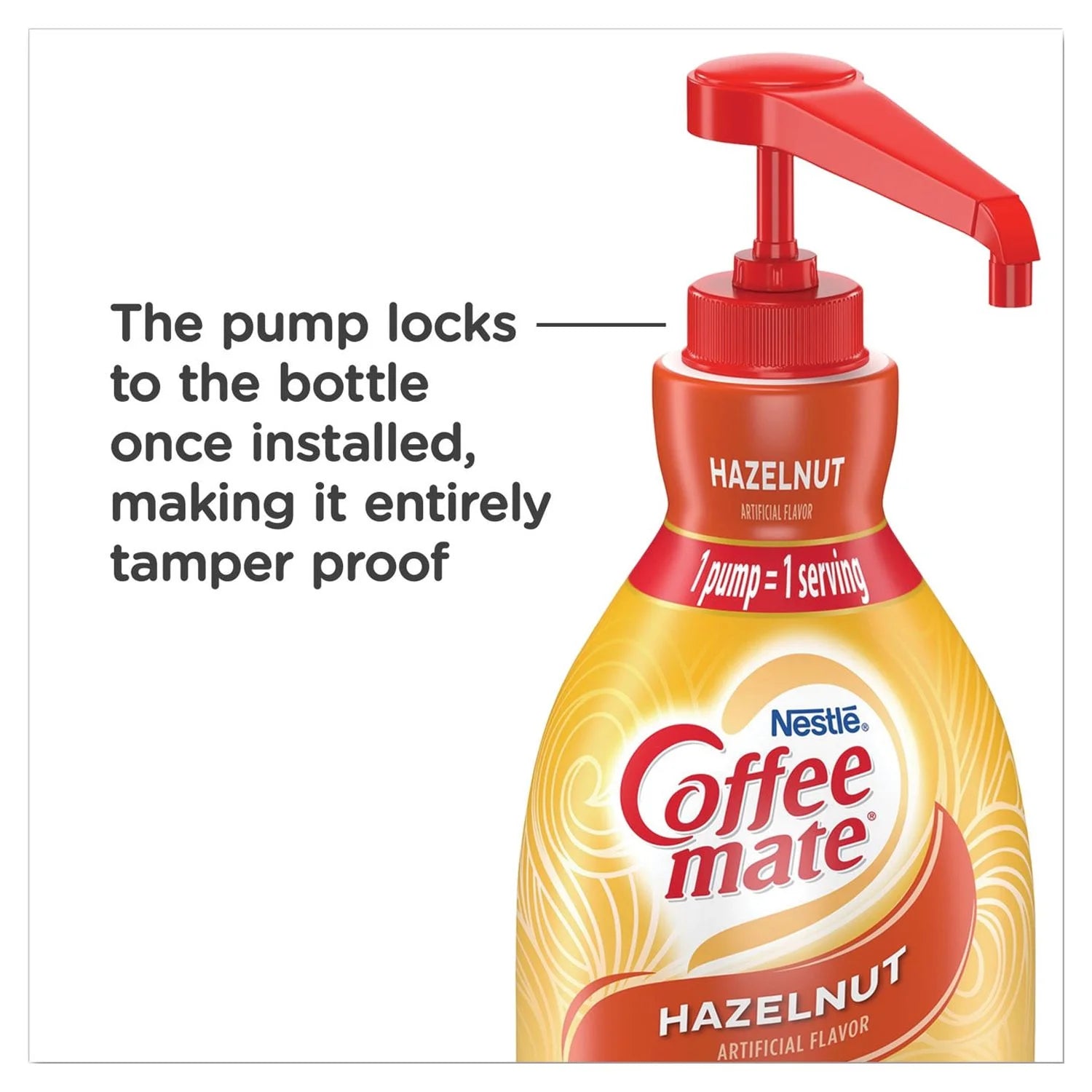 Coffee-Mate Hazelnut Liquid Creamer Pump Bottle, 1.5L