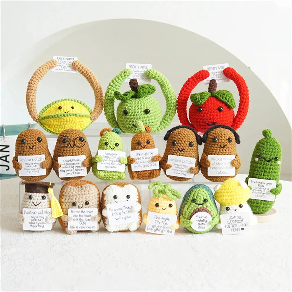 Handmade Positive Energy Potato Doll Home Decoration Mini Plush Knitting Wool Potato Doll Cute Birthday Gifts Office Room Decor