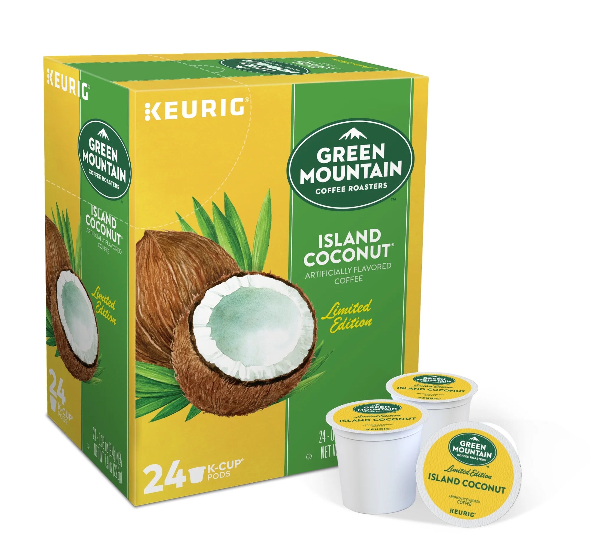 , Island Coconut Light Roast K-Cup Coffee Pods, 24 Count