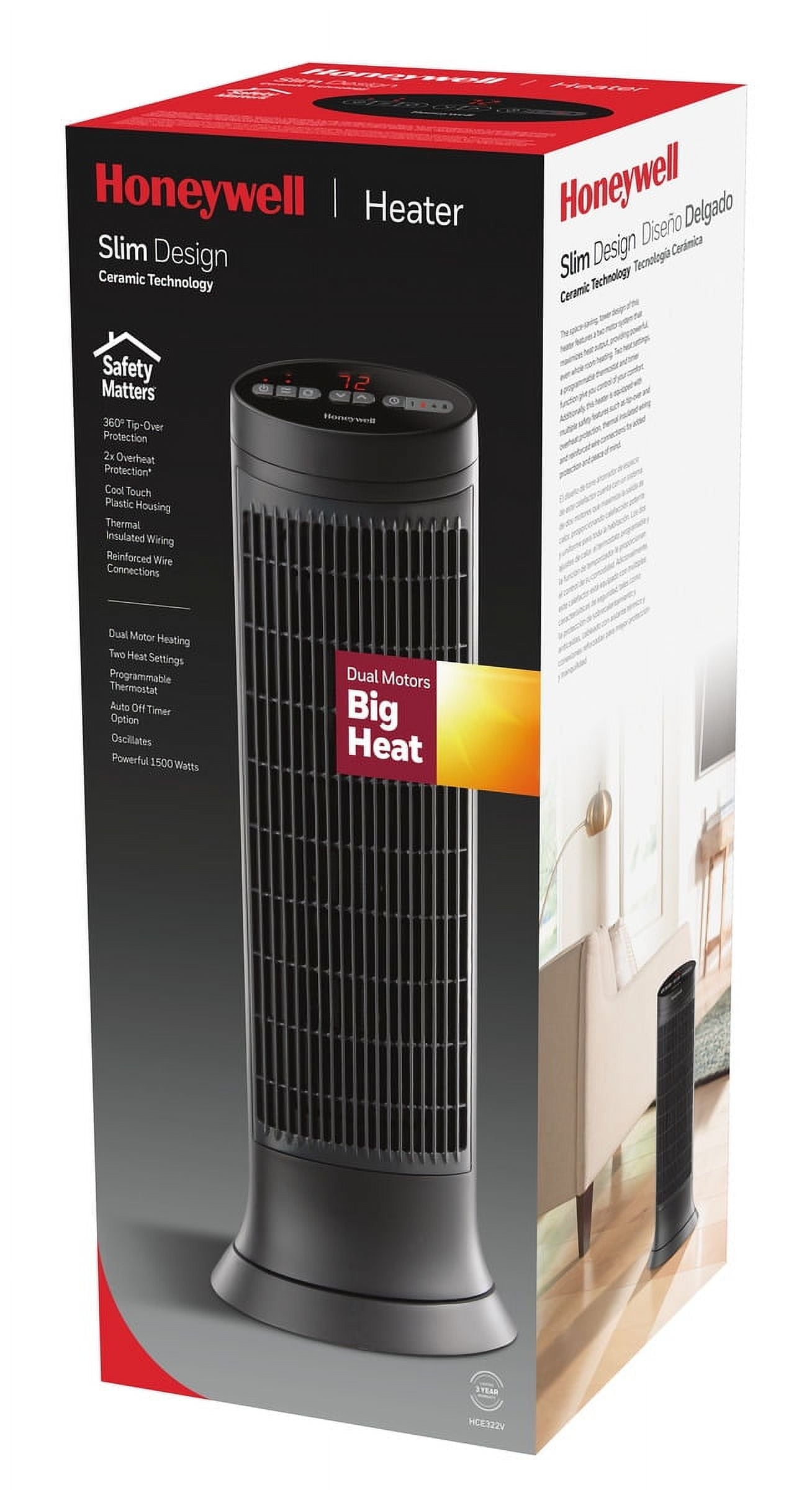 Digital Ceramic Tower Portable Heater, New, Grey, HCE322V