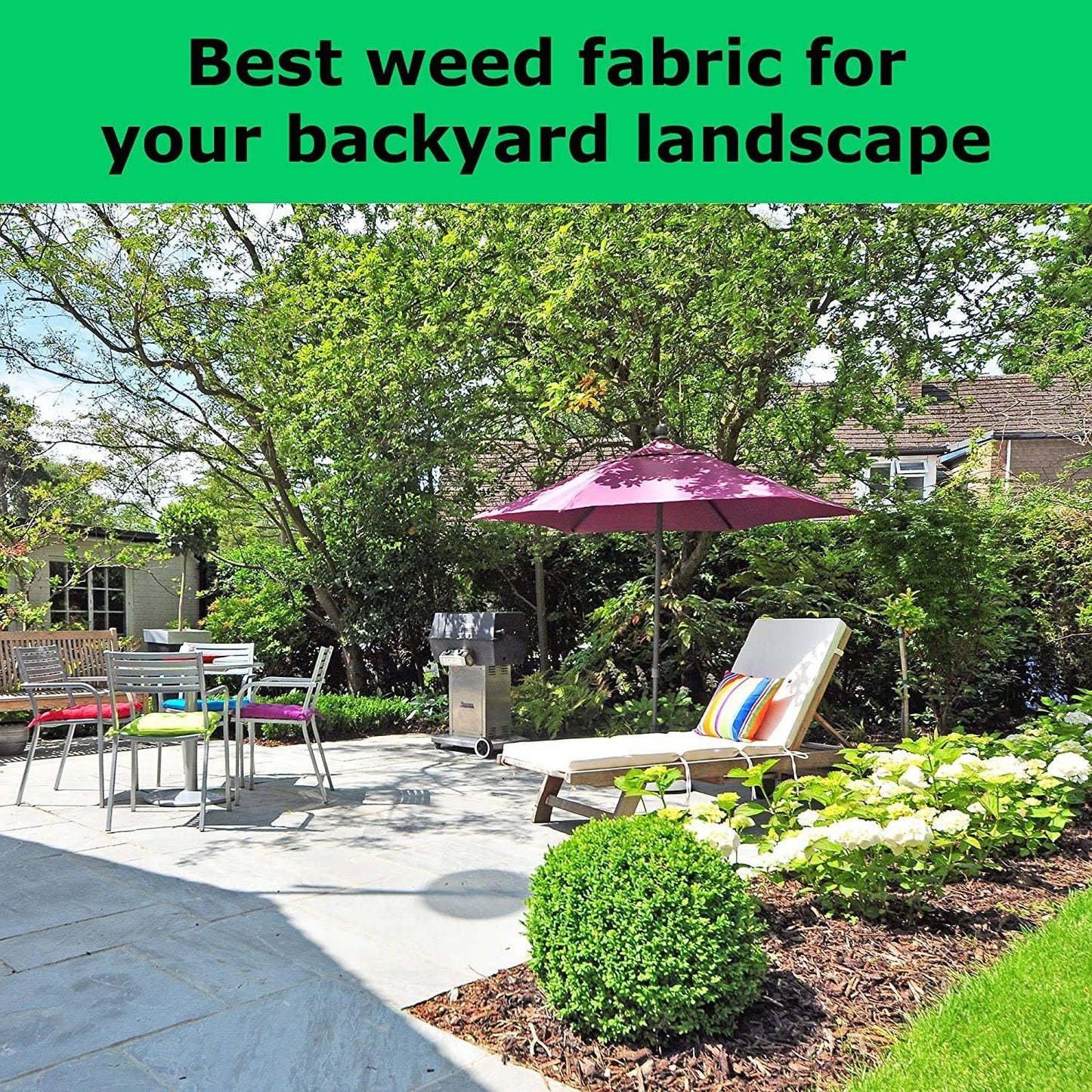 Non-Woven Landscape Fabric–6Ftx300Ft, 1.8oz Weed Barrier Cloth, Heavy Duty Garden Weed Barrier Fabric Roll, Landscaping Fabric Weed Control W/WeedStop Technology, Commercial Weed Block (Black)