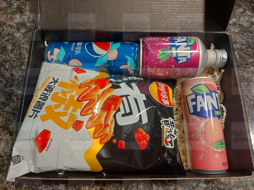 Exotic Snack Holiday Gift Box Exotic Chips Soda Lays Pepsi Fanta Cola FREE SHIP