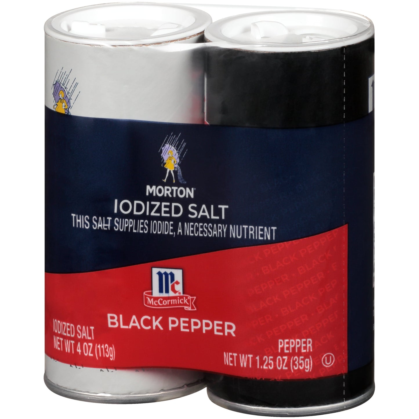 (4 Pack)  Iodized Salt & Mccormick Black Pepper, 5.25 Oz Shaker Set