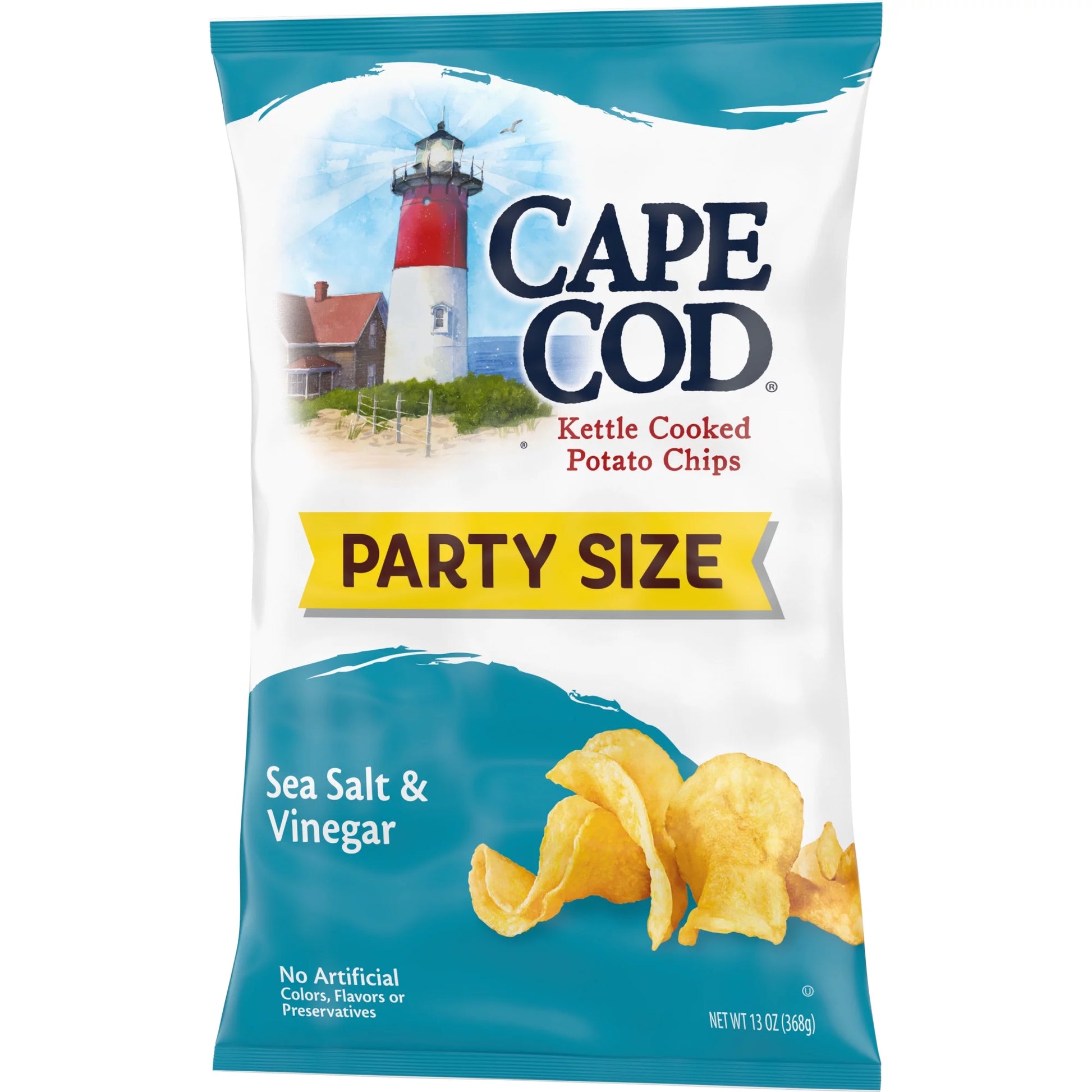 Potato Chips, Sea Salt & Vinegar Kettle Chips, 13 Oz Party Size