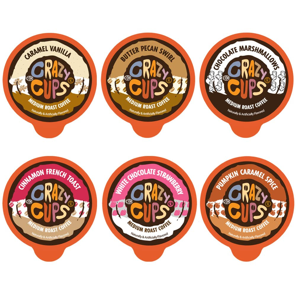 Flavored Coffee Pods Variety Pack, Medium Roast Flavored Coffee K Cups Variety Pack (Including Pumpkin), Single Serve Coffee in Recyclable Coffee Pods for Keurig K Cups Machines, 72 Count