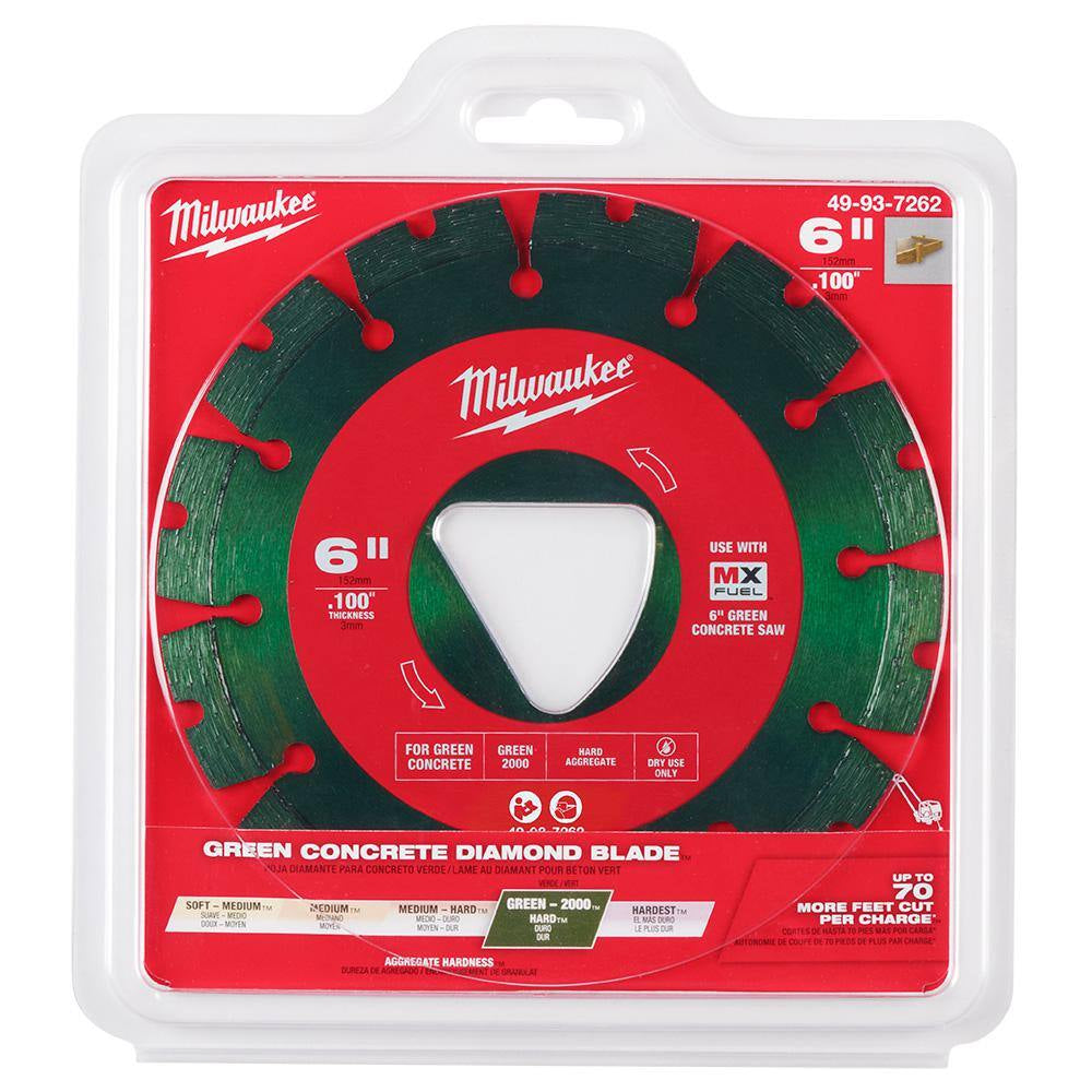 Green 6 In. X .100 In. Green Concrete Cutting Segmented Rim Diamond Blade (1-Pack)