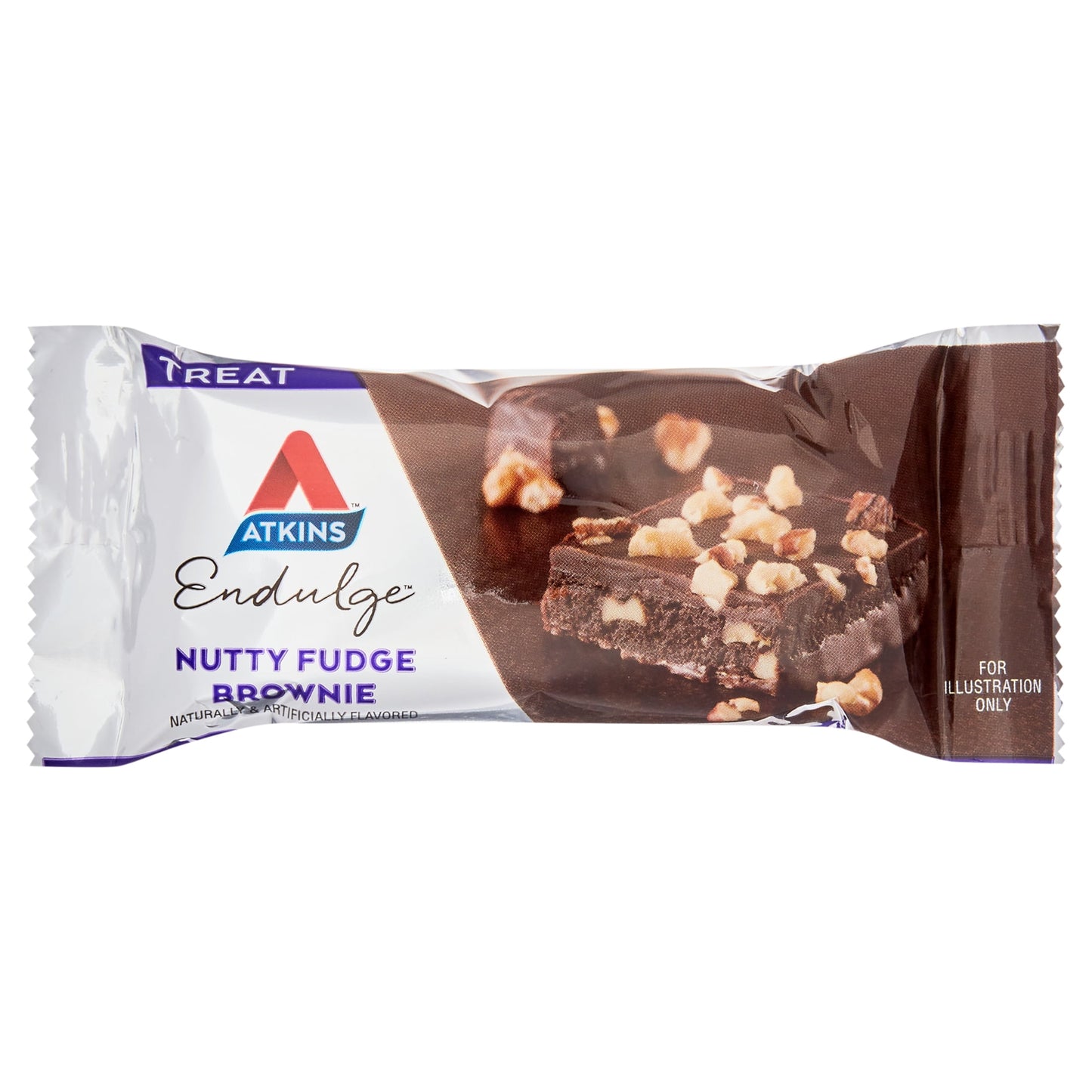 Endulge Nutty Fudge Brownie, Dessert Favorite, Good Source of Fiber, Low Sugar, 5 Ct