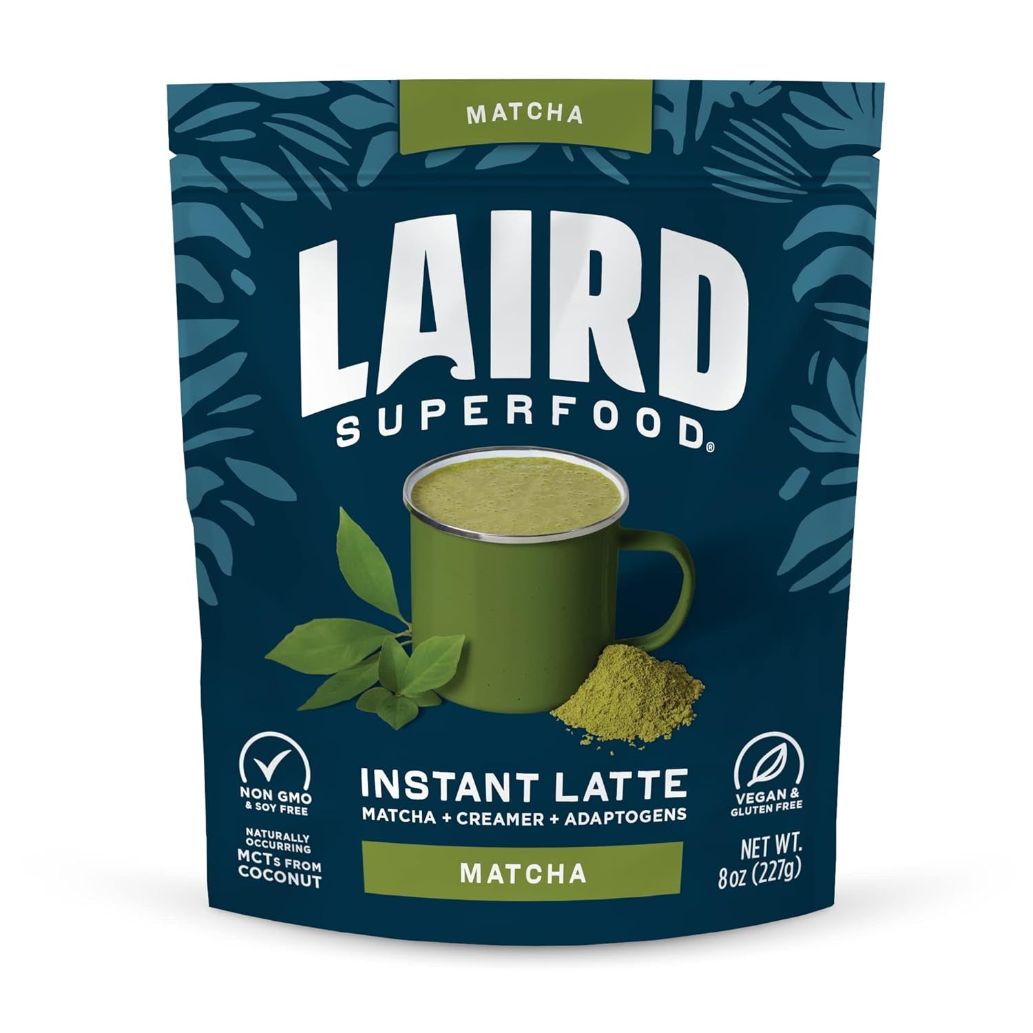 Matcha Instant Latte with Adaptogens - Matcha Latte Green Tea Powder Packed with Antioxidants and Superfood Coconut Creamer - Gluten Free, Non-Gmo, Vegan, 8 Oz. Bag, Pack of 1