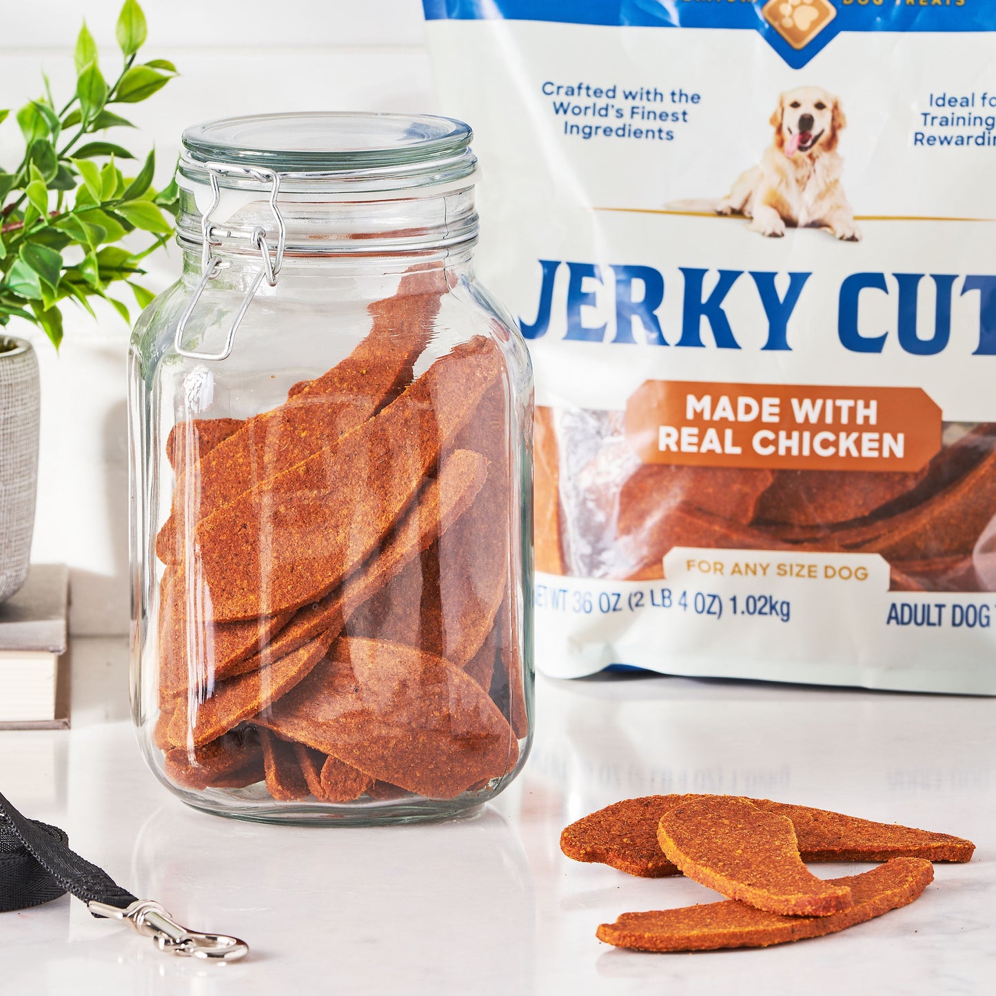 Adult Dog Dry Jerky Cut Treats with Real Chicken, 36 Oz Bag