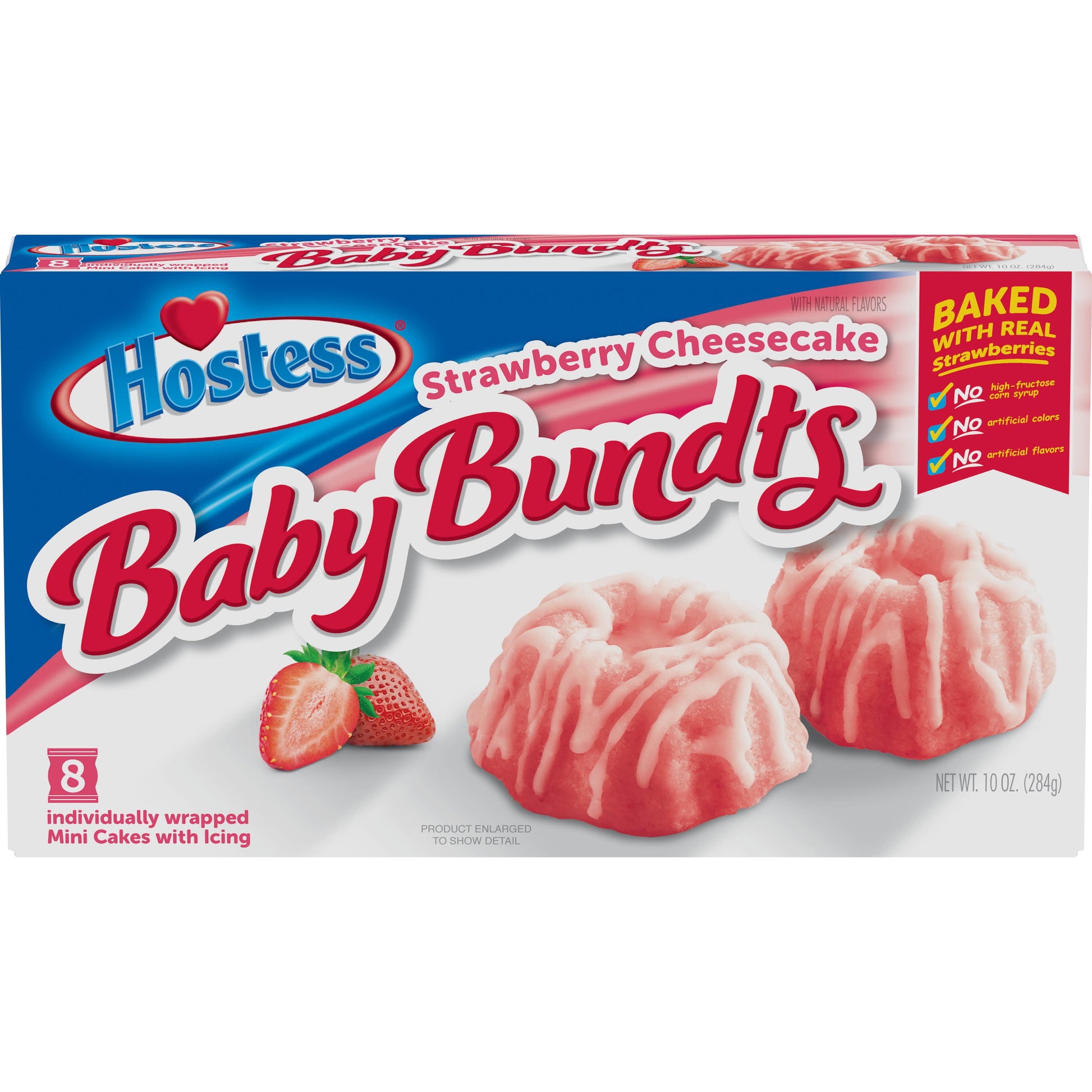 Strawberry Cheesecake BABY BUNDTS, Baked with Real Strawberries, 10 Oz, 8 Count