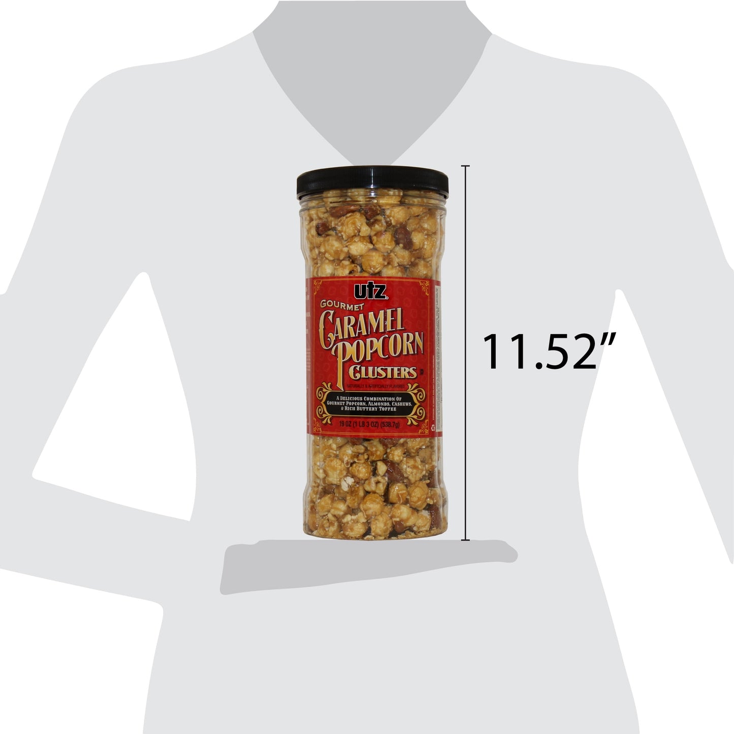 Gourmet Caramel Popcorn Clusters, 19 Oz Barrel