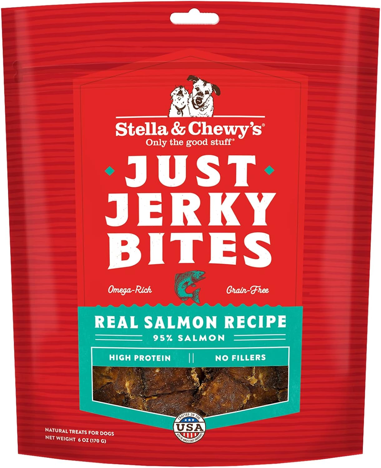 Just Jerky Bites Real Salmon Recipe Dog Treats, 6 Oz. Bag