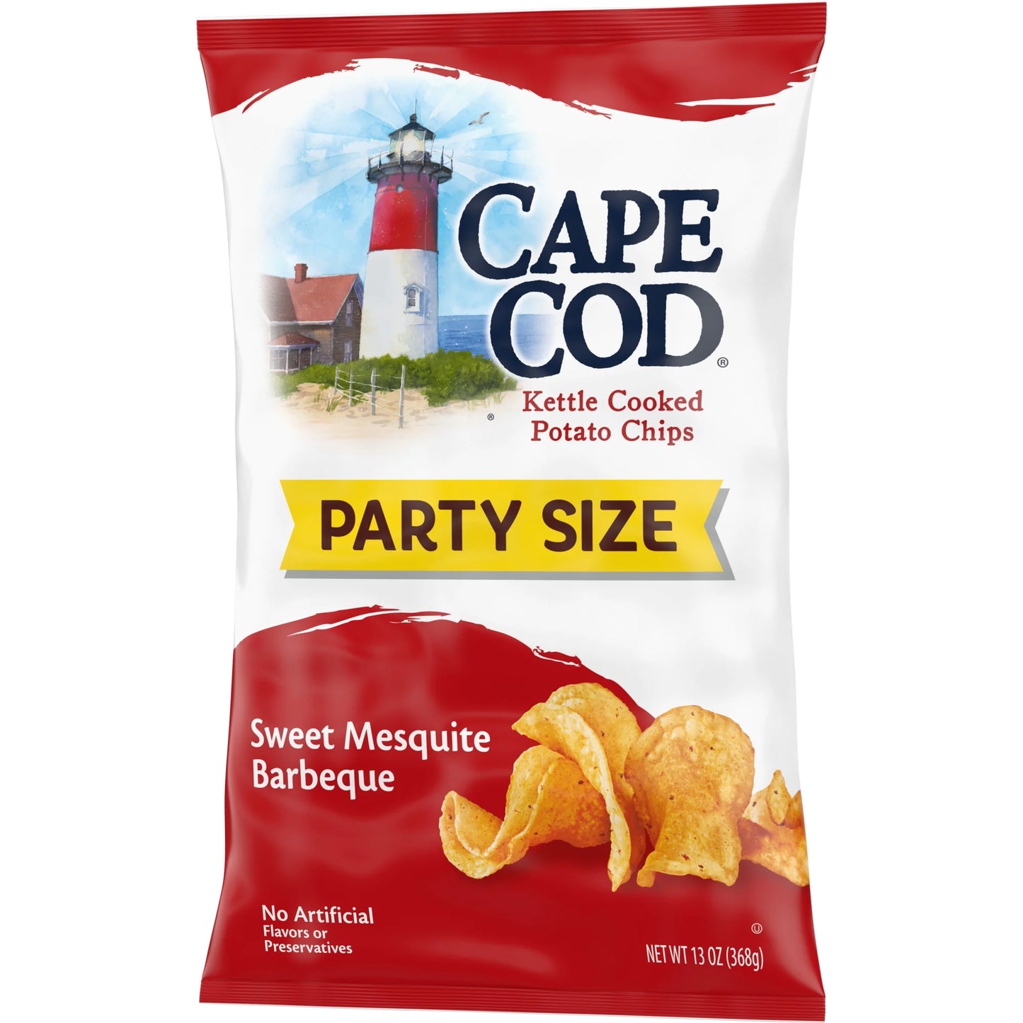 Potato Chips, Sweet Mesquite Barbeque Kettle Cooked Chips, Party Size 13 Oz