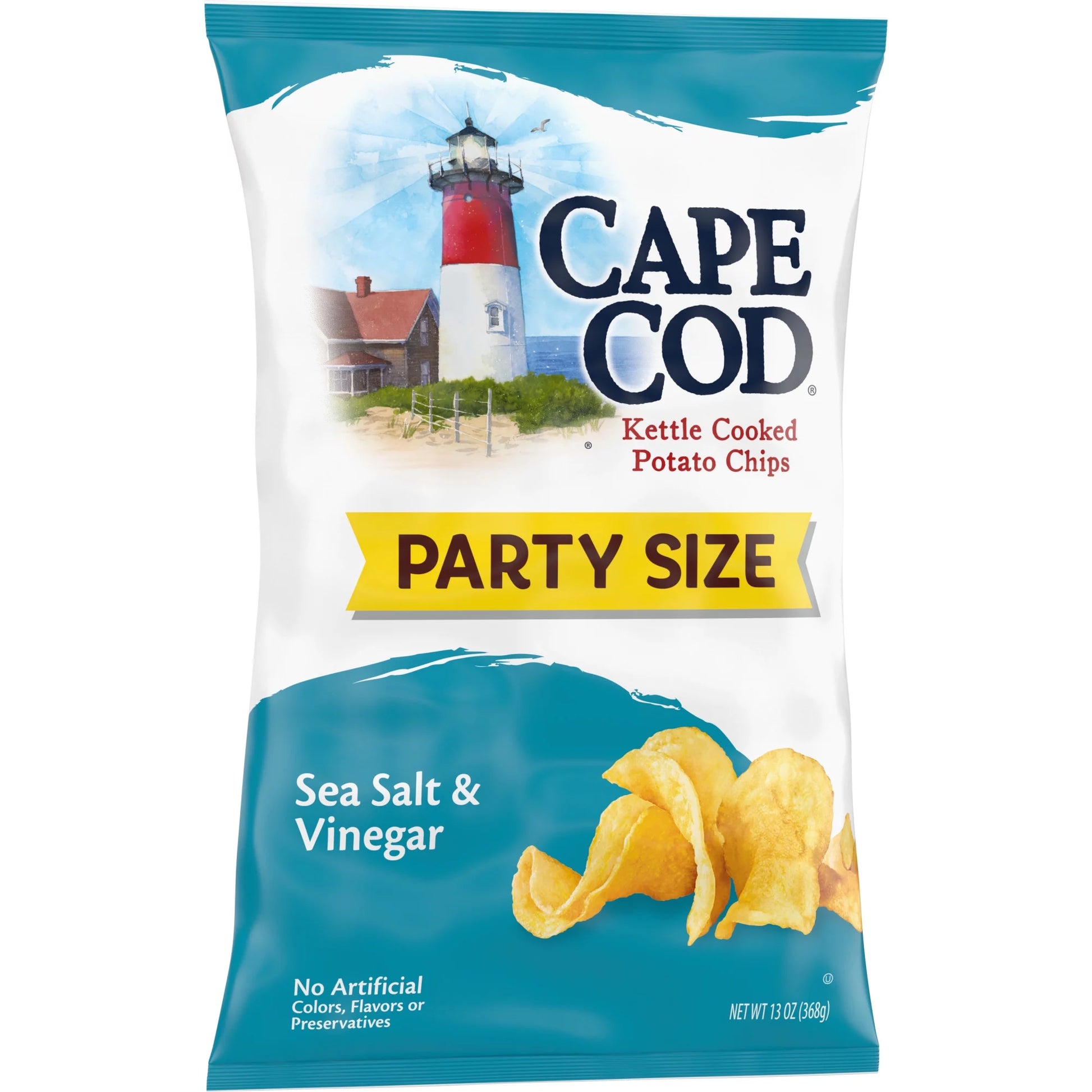 Potato Chips, Sea Salt & Vinegar Kettle Chips, 13 Oz Party Size