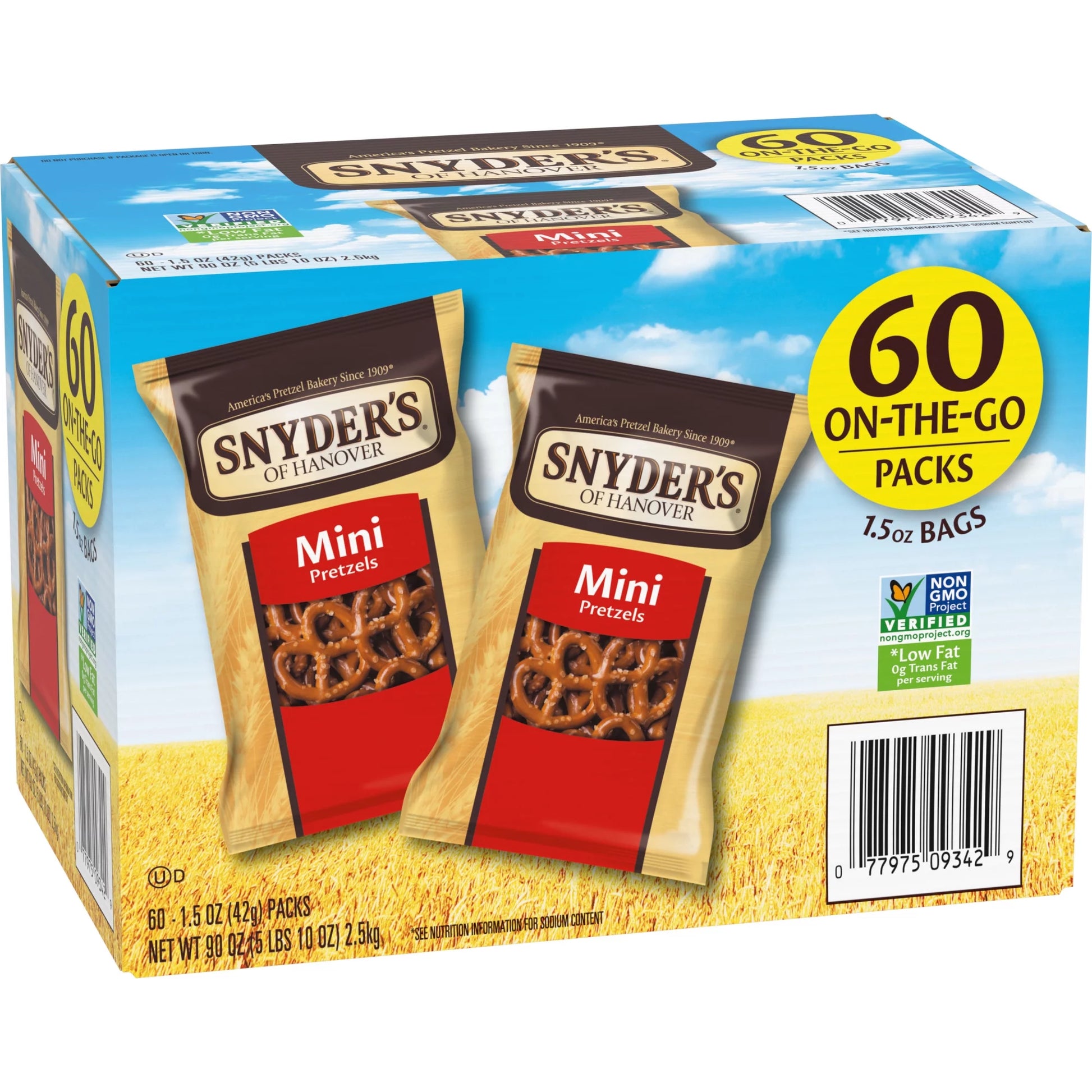 , Mini Pretzels, Individual Packs, 60 Ct