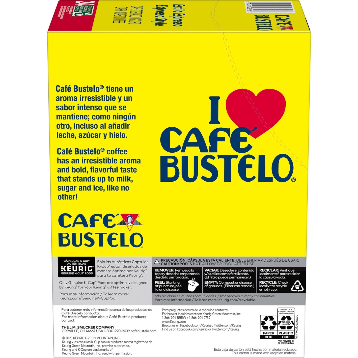 Cafe Bustelo Espresso Style, Dark Roast Coffee, Keurig K-Cup Pods, 24