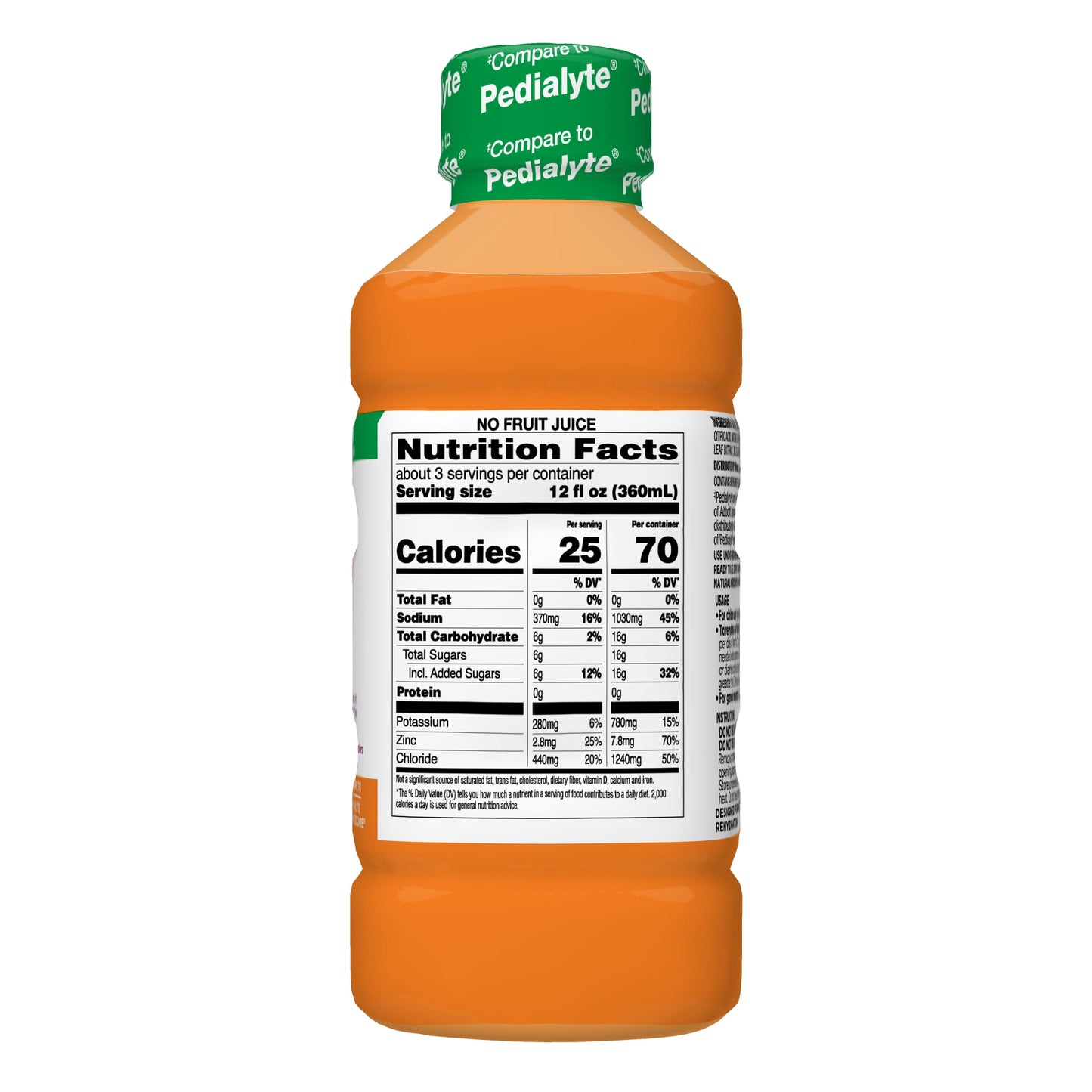 Advantage Care Pediatric Electrolyte Solution, Orange, for Kids and Adults, 33.8 Oz Bottle