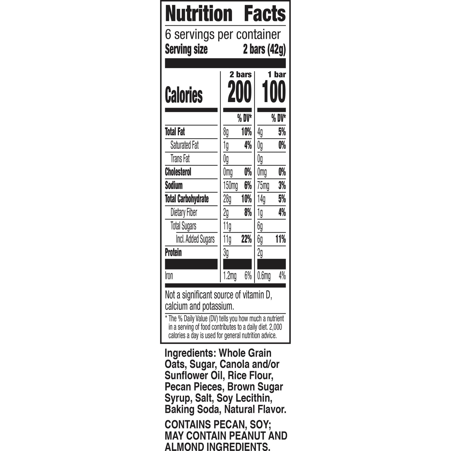 Crunchy Granola Bars, Pecan Crunch, 12 Bars, 8.94 OZ (6 Pouches)