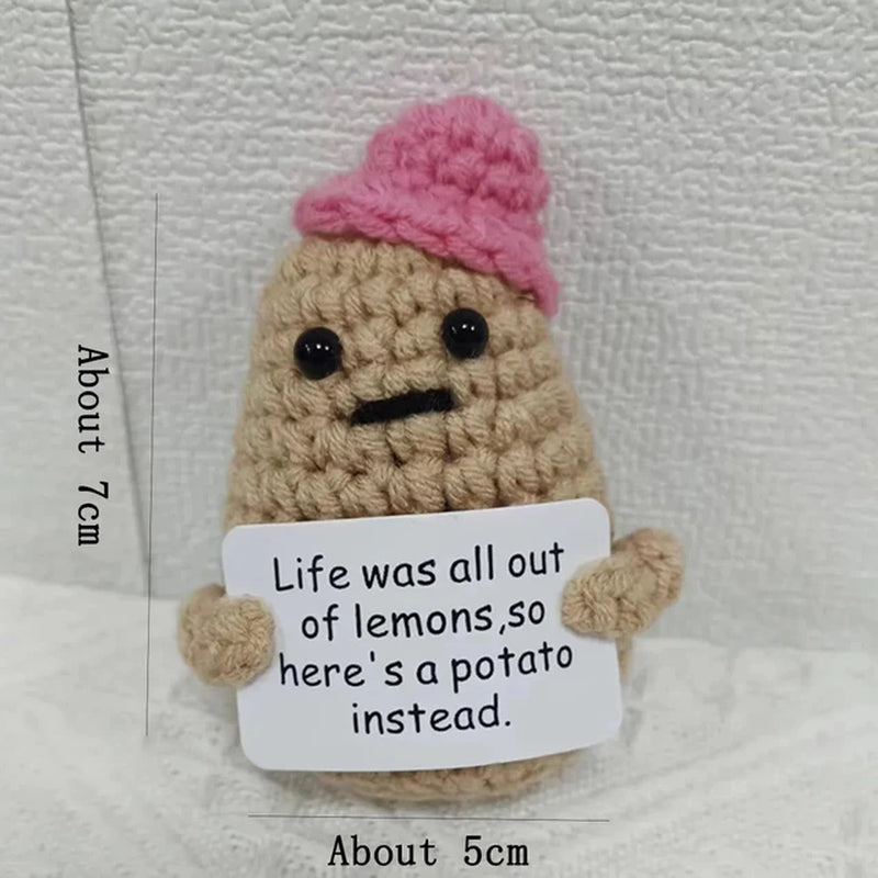 Handmade Positive Energy Potato Doll Home Decoration Mini Plush Knitting Wool Potato Doll Cute Birthday Gifts Office Room Decor