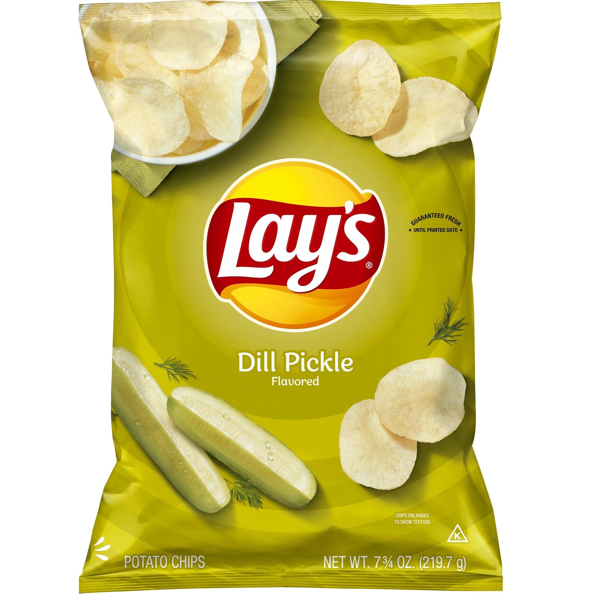 Dill Pickle Potato Snack Chips,7.75 Oz Bag