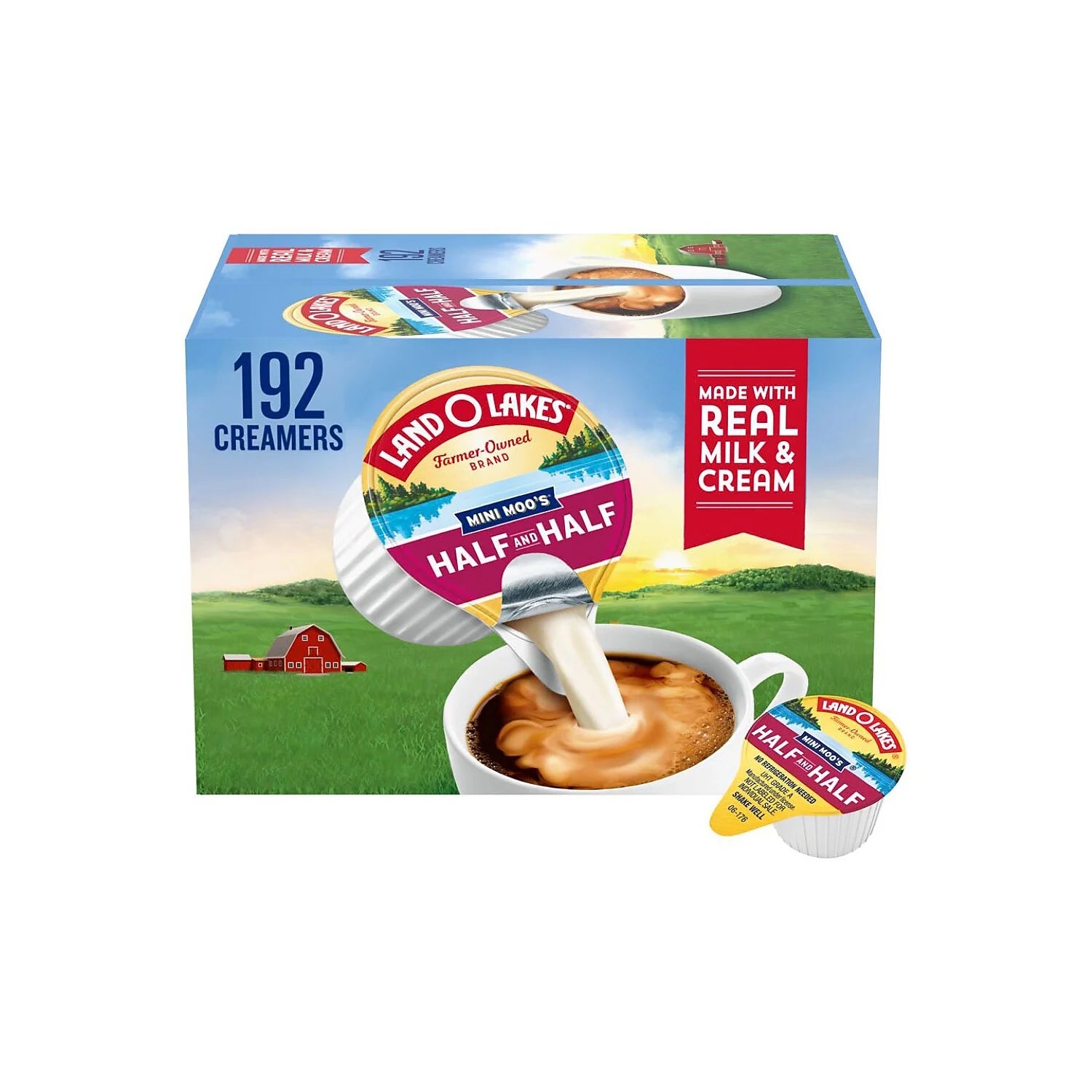 International Delight, ITD100718, Int'L Delight Land O Lakes Half/Half Cream Singles, 192 / Carton