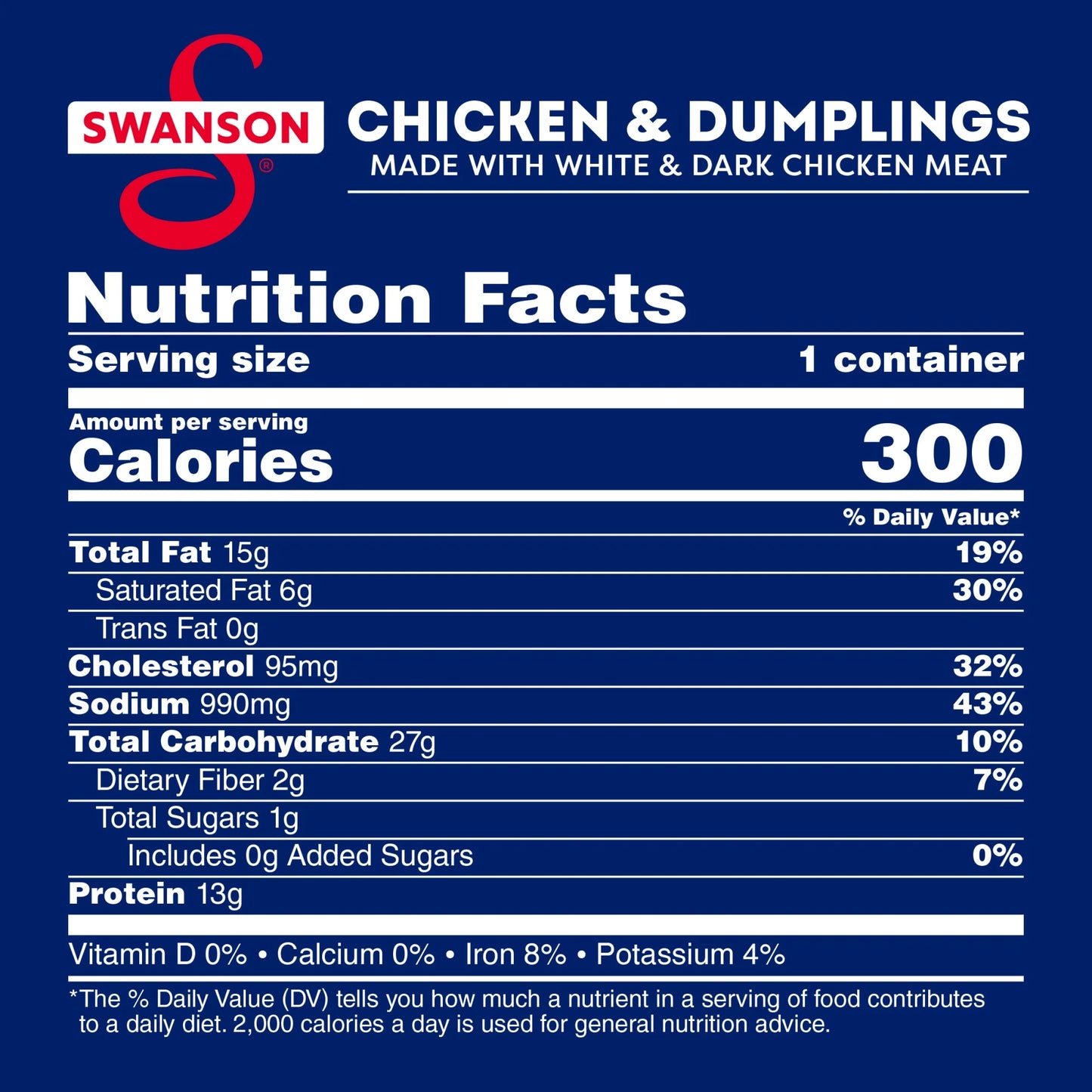 (8 Pack) Swanson Canned Chicken and Dumplings with White and Dark Chicken Meat, 10.5 Oz Can