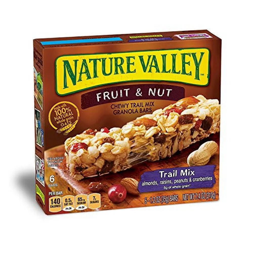 Fruit & Nut Chewy Granola Bars, Trail Mix, 6 Ct, 7.4 Oz (Pack of 12)