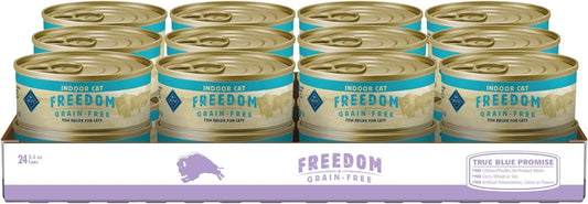 Freedom Grain Free Natural Adult Pate Wet Cat Food, Indoor Fish 5.5-Oz Cans (Pack of 24)