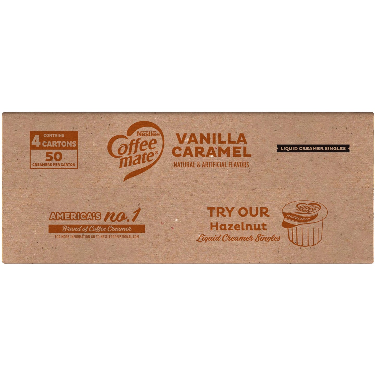 Coffee Mate Vanilla Caramel Non-Dairy Creamer, 0.375 Fl Oz, 200 Count Tubs (4 Packs of 50)