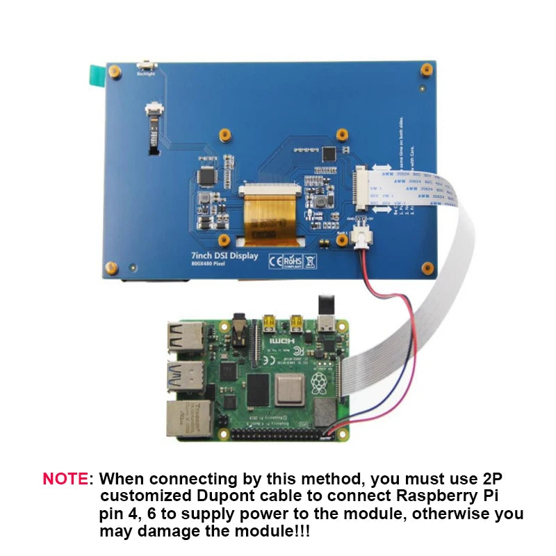 Rapberry Pi 7 inch MIPI DSI Display 800X480 Pixel IPS Capacitive Touch Screen Module 7" IPS PWM Touchscreen