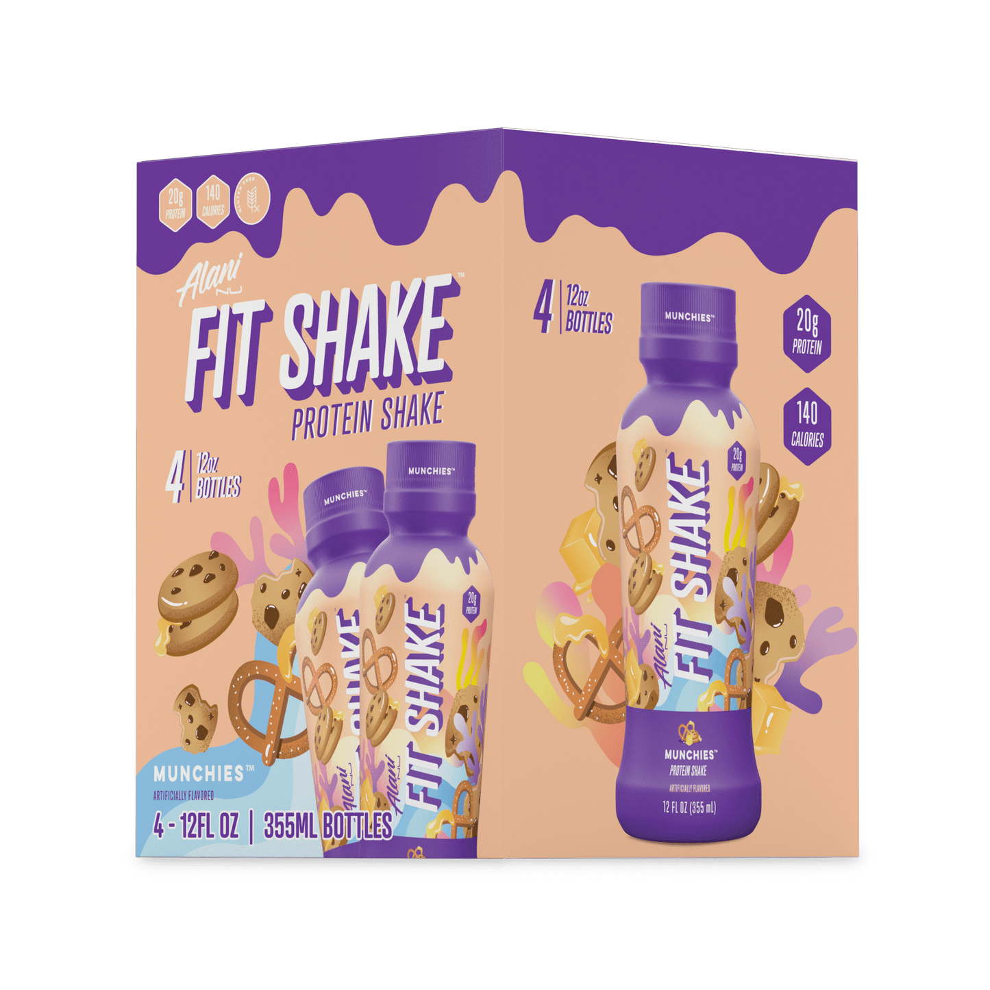 , Fit Shake, Protein Shake, Munchies, 20 Grams, 12Oz, 4 Pk
