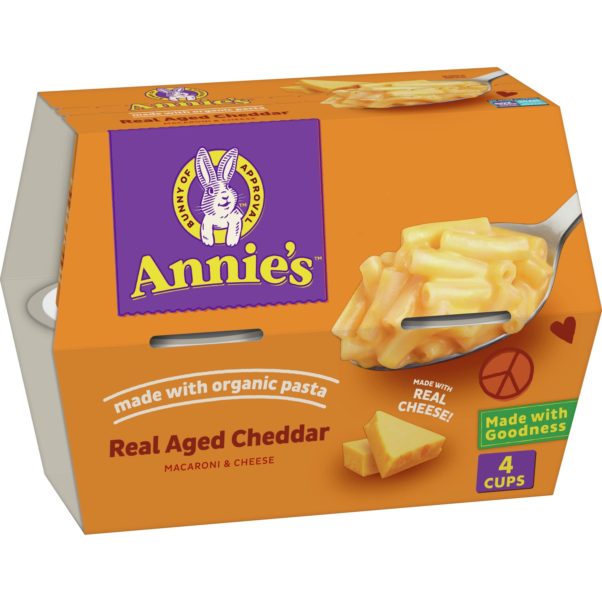 Real Aged Cheddar Microwave Mac and Cheese Cups, 4 Ct, 8.04 Oz