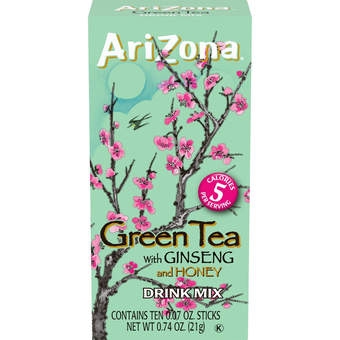 Green Tea with Ginseng and Honey Naturally Flavored Powdered Drink Mix, 10 Ct On-The-Go Packets