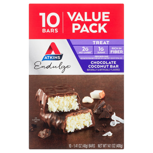 Endulge Treat, Chocolate Coconut Bar, Keto Friendly, 10 Ct (Value Pk)