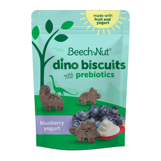 Dino Biscuits with Prebiotics Blueberry Yogurt Baked Toddler Snack, 5 Oz Bag