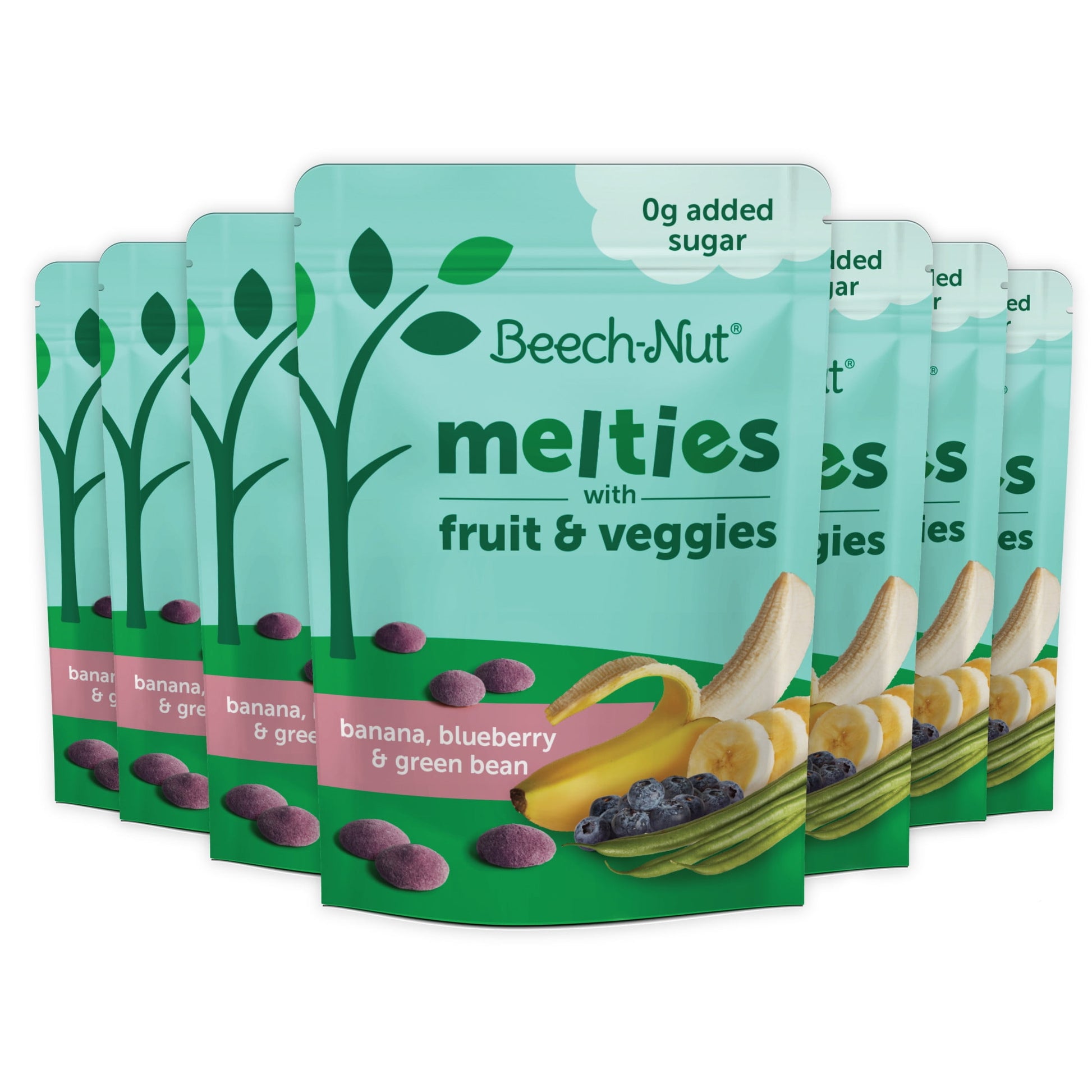 Melties Banana Blueberry & Green Bean Melts Baby Toddler Snack, 1Oz Bag (7 Pack)