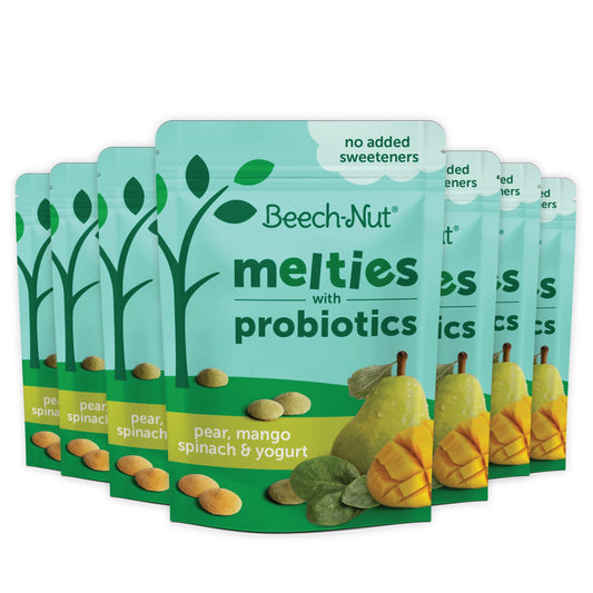 Probiotic Melties Pear Mango Spinach Yogurt Melts Toddler Snack, 1Oz (7 Pack)