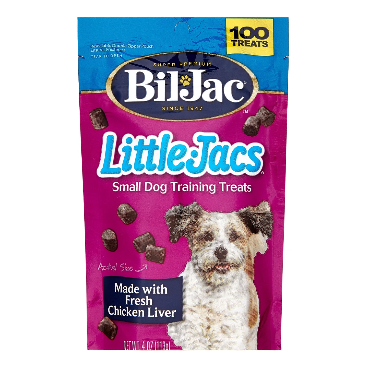 Bil-Jac Little Jacs Small Dog Chicken Liver Dog Treats, 4 oz