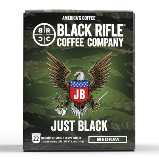 Black Rifle Coffee Company Just Black K Cups Pods, Medium Roast, 22 Ct