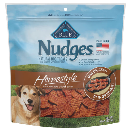 Nudges Homestyle Natural Dog Treats Chicken and Bacon Bag