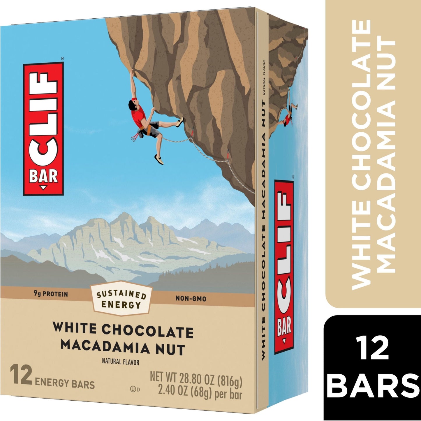 - White Chocolate Macadamia Nut Flavor - Made with Organic Oats - 9G Protein - Non-Gmo - Plant Based - Energy Bars - 2.4 Oz. (12 Pack)